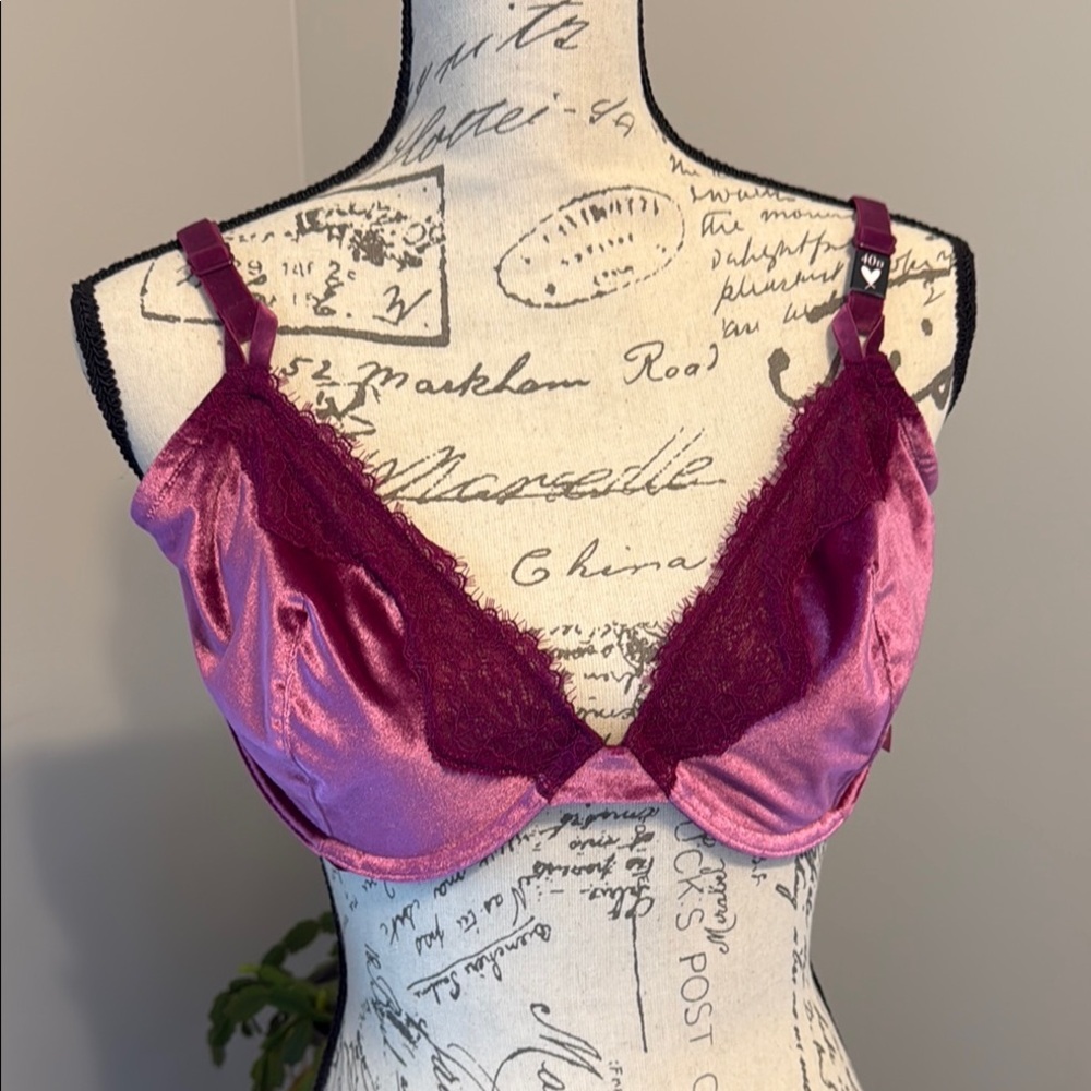 NWT Victoria's Secret Berry Velvet and Lace Bra - 40D​